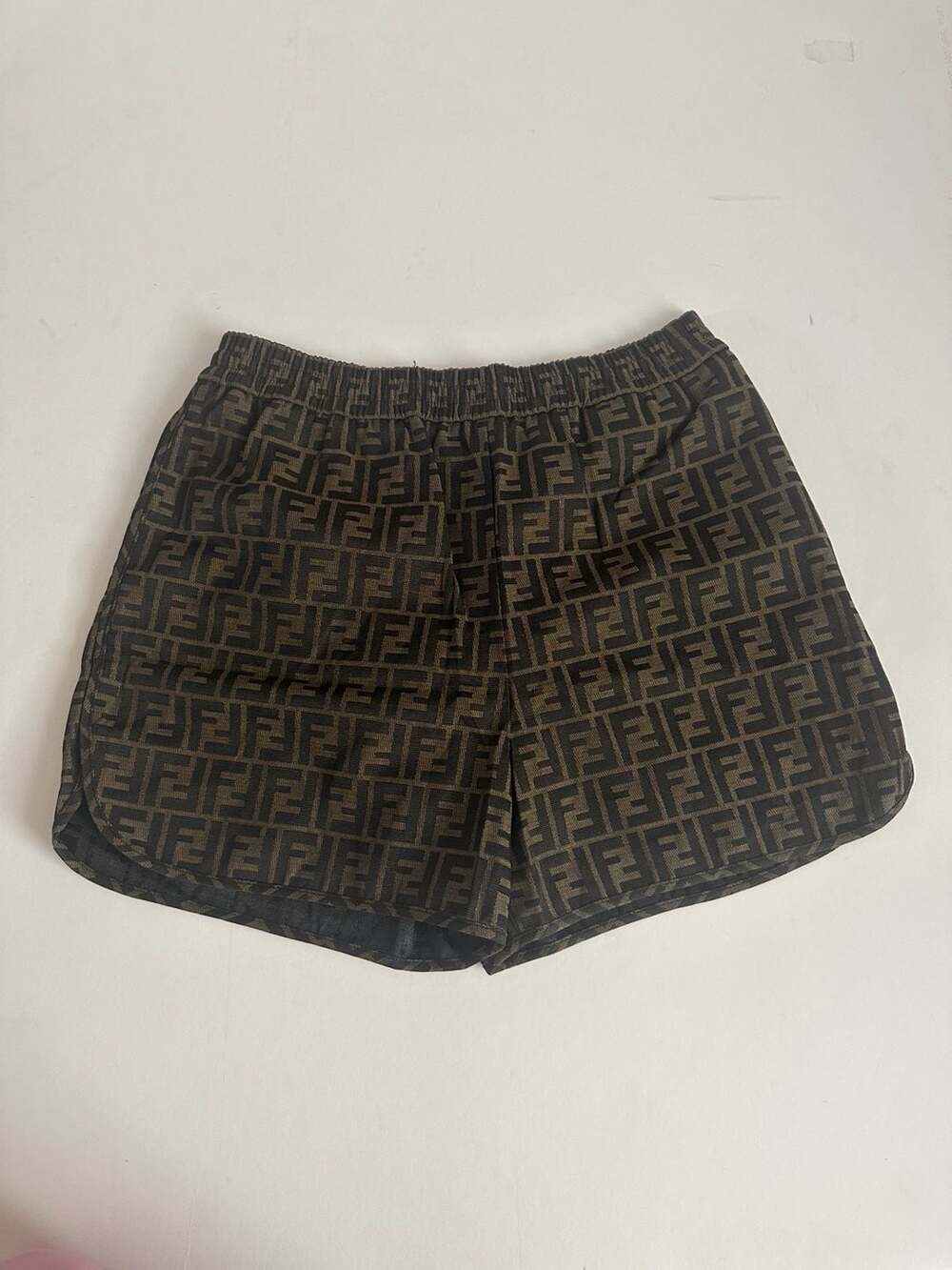 Fendi FF Monogram Pattern Elastic Waist Casual Shorts